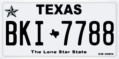 TX license plate BKI7788