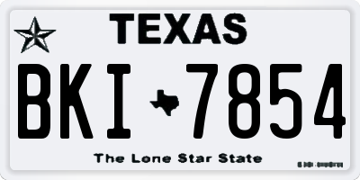 TX license plate BKI7854