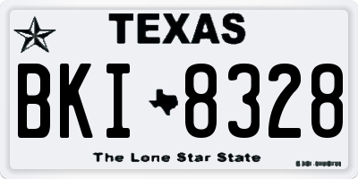 TX license plate BKI8328