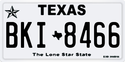 TX license plate BKI8466