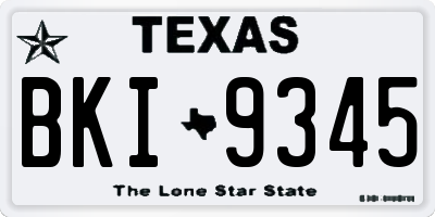 TX license plate BKI9345