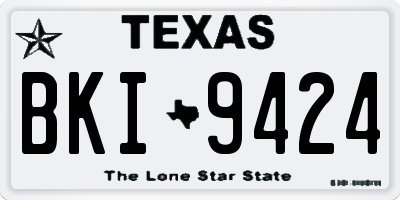 TX license plate BKI9424