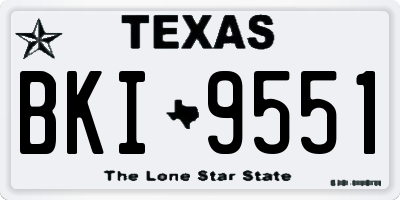 TX license plate BKI9551