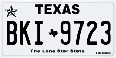 TX license plate BKI9723