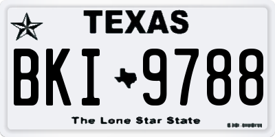 TX license plate BKI9788