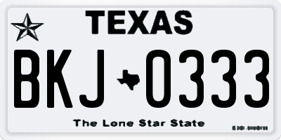 TX license plate BKJ0333