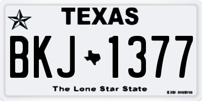 TX license plate BKJ1377