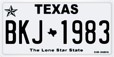 TX license plate BKJ1983