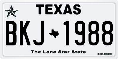 TX license plate BKJ1988