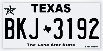 TX license plate BKJ3192
