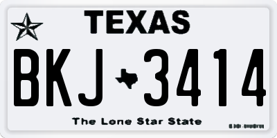 TX license plate BKJ3414