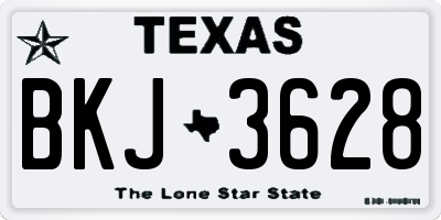 TX license plate BKJ3628