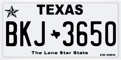 TX license plate BKJ3650