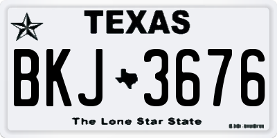 TX license plate BKJ3676