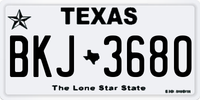 TX license plate BKJ3680