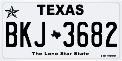 TX license plate BKJ3682