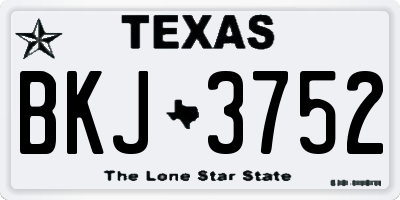 TX license plate BKJ3752