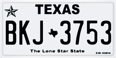 TX license plate BKJ3753
