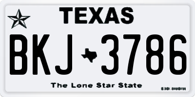TX license plate BKJ3786