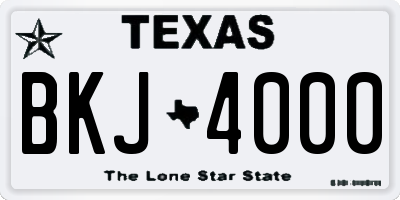 TX license plate BKJ4000