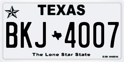 TX license plate BKJ4007