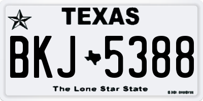 TX license plate BKJ5388