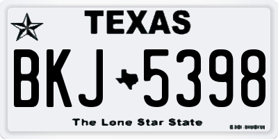 TX license plate BKJ5398