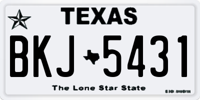 TX license plate BKJ5431