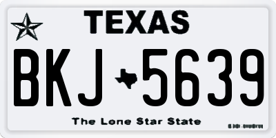 TX license plate BKJ5639