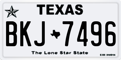 TX license plate BKJ7496