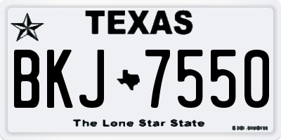 TX license plate BKJ7550