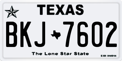TX license plate BKJ7602