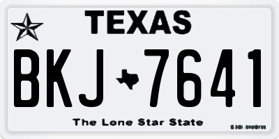 TX license plate BKJ7641