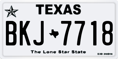 TX license plate BKJ7718