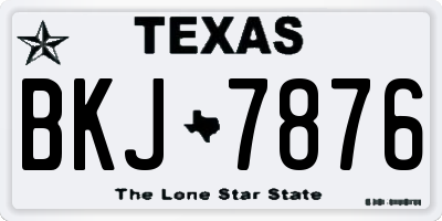 TX license plate BKJ7876