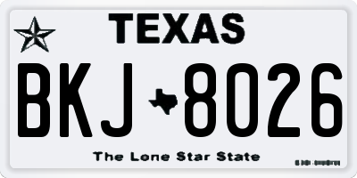 TX license plate BKJ8026