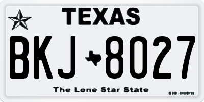 TX license plate BKJ8027