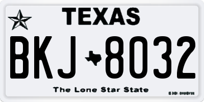 TX license plate BKJ8032