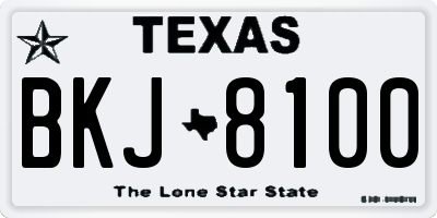 TX license plate BKJ8100