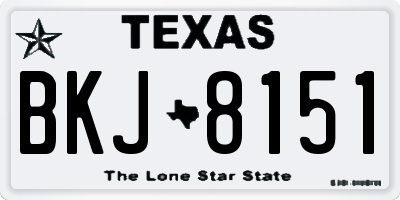 TX license plate BKJ8151