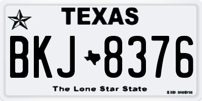 TX license plate BKJ8376