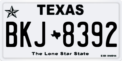 TX license plate BKJ8392