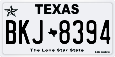 TX license plate BKJ8394