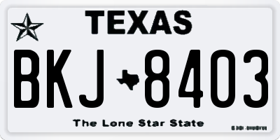 TX license plate BKJ8403