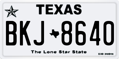 TX license plate BKJ8640