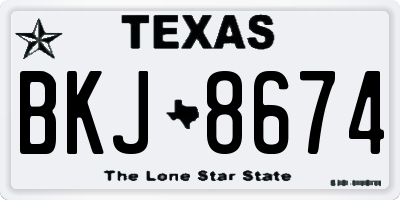 TX license plate BKJ8674