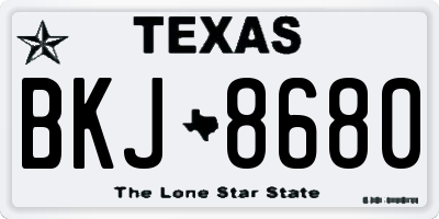 TX license plate BKJ8680