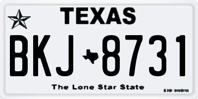 TX license plate BKJ8731
