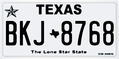 TX license plate BKJ8768