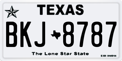 TX license plate BKJ8787